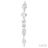 1 ctw Mixed Diamond Cut Fashion Earring in 14K White Gold